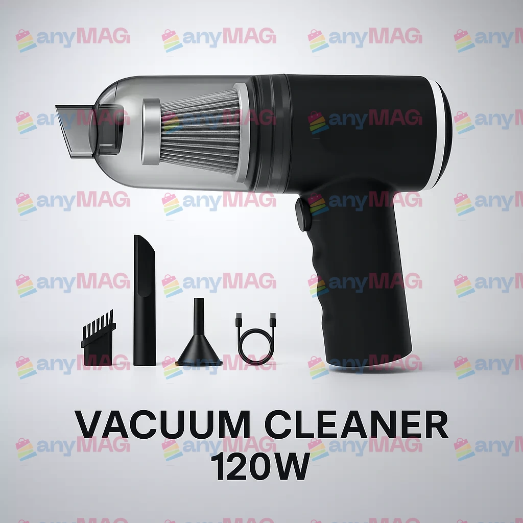 Aspirator Portabil 3 în 1 VACUUM CLEANER – Compact, Puternic și Ușor de Utilizat acasă sau în mașină