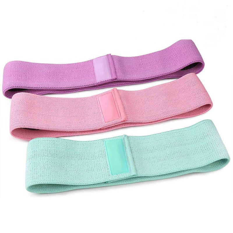 Set 3 Benzi Elastice Fitness din Material Textil, 3 Trepte de Rezistenta, Benzi de Antrenament pentru Fese, Coapse, Picioare si Abdomen, Ideale