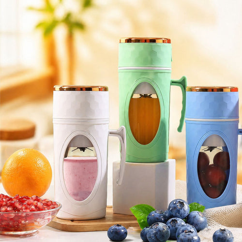 Blender Portabil Smoothie cu Display Digital, 500ml, USB Reincarcabil, Lame Inox, Mini Mixer pentru Sucuri Naturale si Shake-uri On-the-Go
