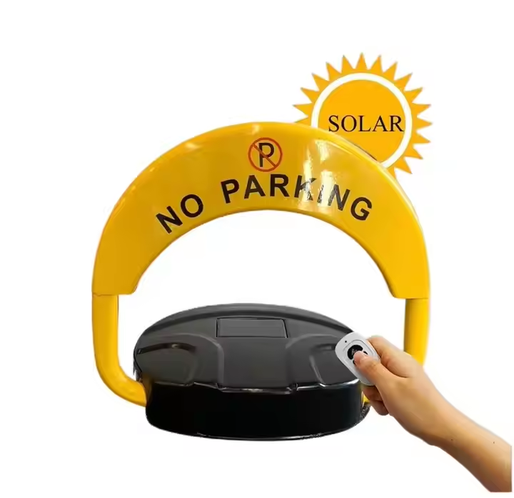 Blocator Parcare Automat Solar, Barieră Rabatabilă Anti-Furt cu Telecomandă, Alarmă Integrată și Cheie Manuală, Rezistentă 5 Tone, Negru/Galben