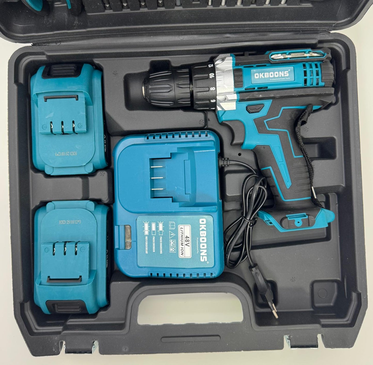 Bormașină Autofiletantă 48V cu 2 Acumulatori Li-Ion, Set Complet cu 30 Accesorii, Trusă Profesională pentru Bricolaj și Gospodărie