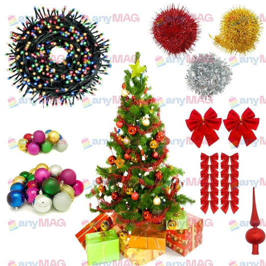 Brad Artificial Premium 1.80 m cu 45 Ornamente + Instalație LED 10 m Inclusă