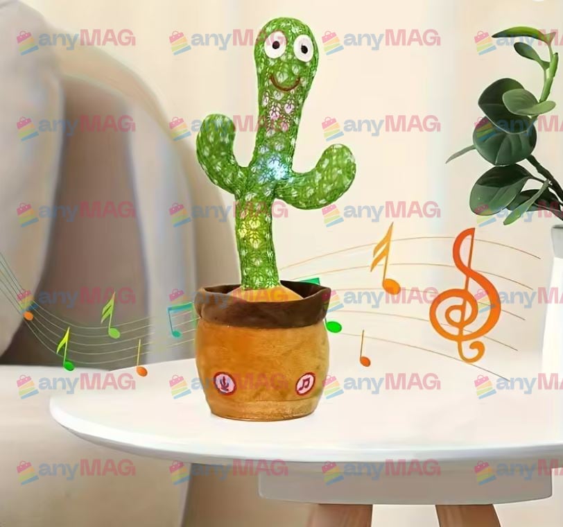 Cactus Interactiv Vorbitor și Dansator 32 CM – cu Lumină, Sunet și Mișcare