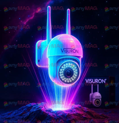 Cameră Supraveghere WiFi 3MP, IP66, PTZ 360°, Night Vision Full Color – Exterior/Interior + Card 64GB CADOU | VISURON