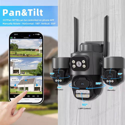 Cameră de securitate exterior 3MP 4K – Dome cu vedere nocturnă color și urmărire AI