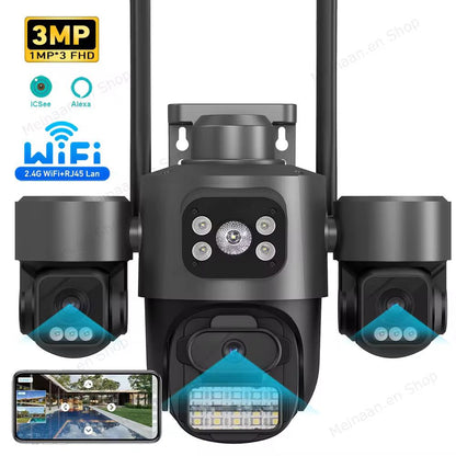 Cameră de securitate exterior 3MP 4K – Dome cu vedere nocturnă color și urmărire AI