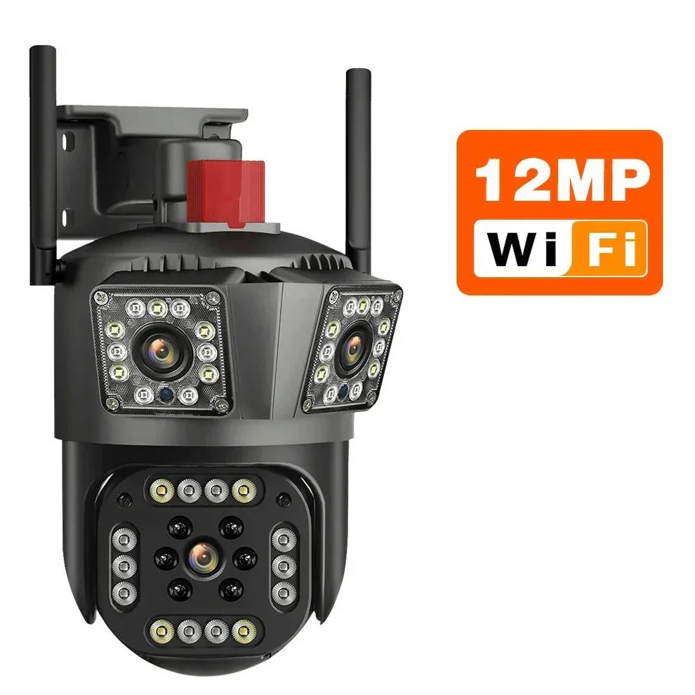Set 2 camere de supraveghere Wi-Fi 6K (12MP) – PTZ, vedere nocturnă, detecție inteligentă a mișcării și audio bidirecțional