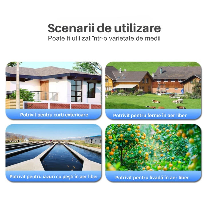 Cameră de Supraveghere WiFi 6MP Dual Lens – Rotire 355°, Vedere Nocturnă Color & IR, Audio Bidirecțional, Detectare Mișcare, IP66, Control Aplicație