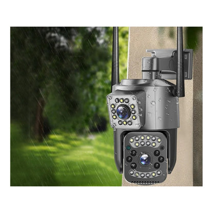 Cameră de Supraveghere WiFi 6MP Dual Lens – Rotire 355°, Vedere Nocturnă Color & IR, Audio Bidirecțional, Detectare Mișcare, IP66, Control Aplicație