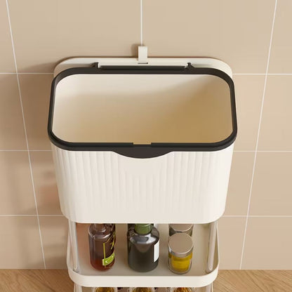 Cărucior Organizator Mobil cu 3 Niveluri și Roți, Raft Multifuncțional Slim pentru Bucătărie, Baie, Birou sau Living, Design Compact și Modern, Gri