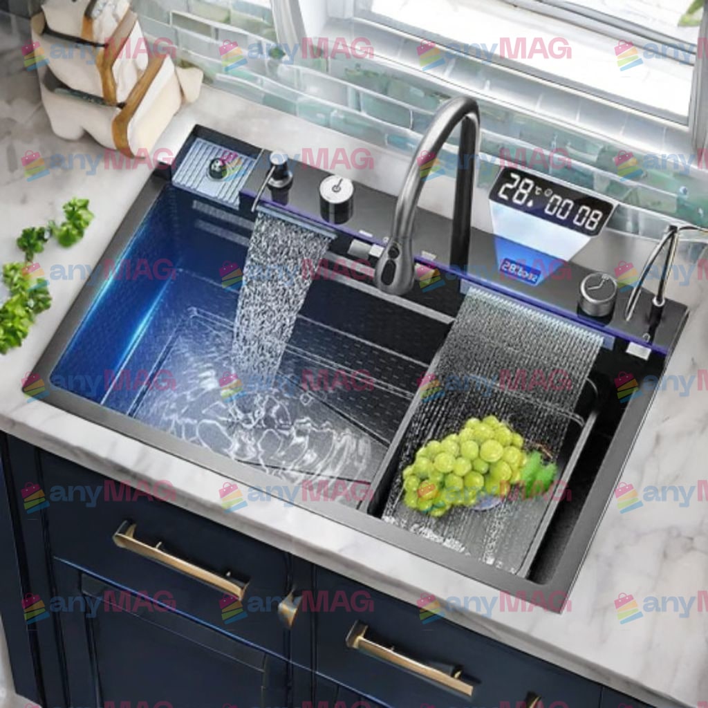 Chiuveta smart multifunctionala, Mat, Inox, 75x45x22 cm