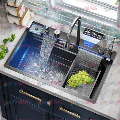 Chiuveta smart multifunctionala, Mat, Inox, 75x45x22 cm