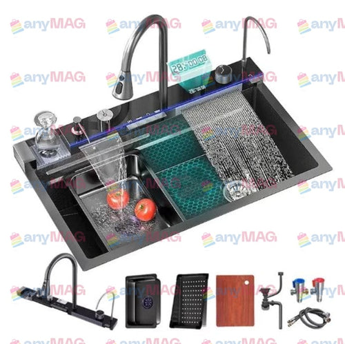 Chiuveta smart multifunctionala, Mat, Inox, 75x45x22 cm