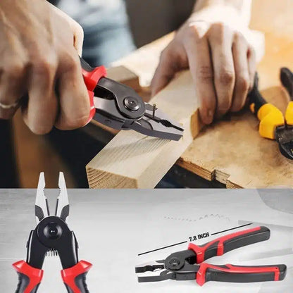 Set Clește Multifuncțional 5 în 1 Profesional – Clește, Foarfecă, Tăietor Cabluri, Sertizare & Decablare, Mâner Anti-Alunecare, Cutie Depozitare