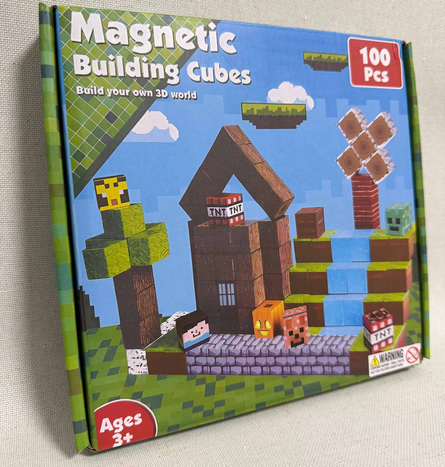 Set Construcție Magnetic 100 Piese „Cabana din Pădure” – Jucărie Educativă STEM Copii 3+ | Joc Creativ cu Magneți, Dezvoltă Imaginația și Motricitatea