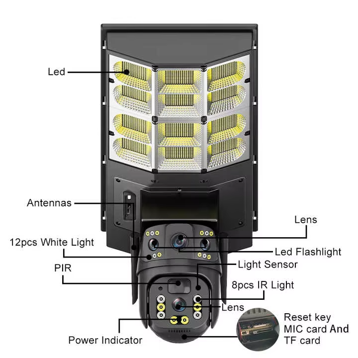Cameră Supraveghere Solară 4MP PTZ 4G cu SIM, PIR + Auto Tracking, Viziune Nocturnă Color, Audio Bidirecțional, IP66 Exterior, Baterie 18000mAh +