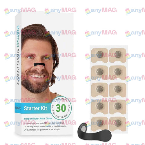 Set Dilatator Nazal Negru Intake Breathing pentru 15 Zile - Starter Kit pentru Respirație Ușoară și Reducerea Sforăitului