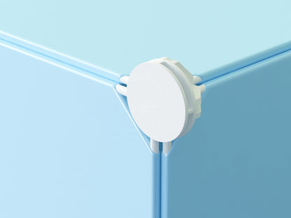 Dulap Modular pentru Copii Little Prince cu 3 Compartimente, Cadru Metalic si Panouri din Plastic, Organizator Haine si Jucarii, 37 x 37 x 111 cm