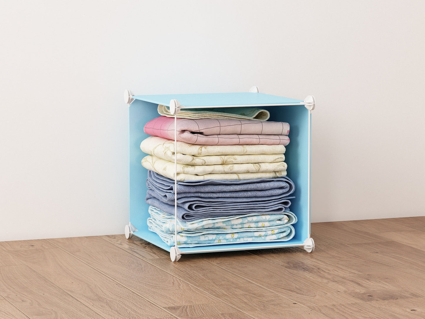 Dulap Modular pentru Copii Little Prince cu 3 Compartimente, Cadru Metalic si Panouri din Plastic, Organizator Haine si Jucarii, 37 x 37 x 111 cm
