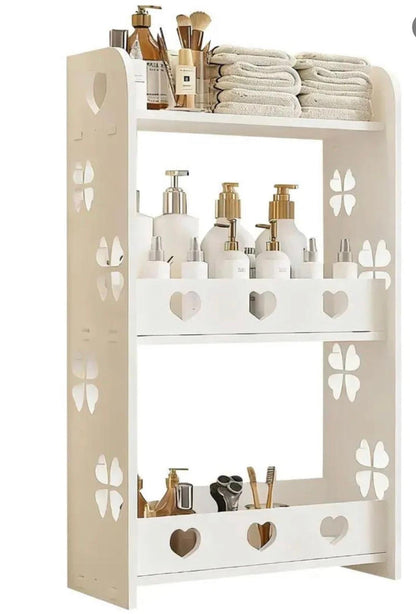 Organizator Cosmetic și Accesorii cu Rafturi, Multifuncțional, Alb, pentru Baie, Dormitor și Toaletă, 62x15x34 cm
