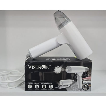 Fier de Călcat Portabil cu Abur 1500W VISURON®️ – Compact, Puternic și Ușor de Folosit
