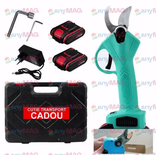 Foarfecă Electrică de Grădină 48V cu 2 Acumulatori – Lamă Robustă și Geantă de Transport Inclusă