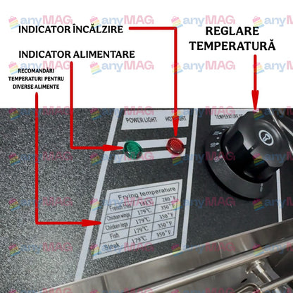 Friteuză electrică inox 6L, 2500W – profesională, puternică și durabilă