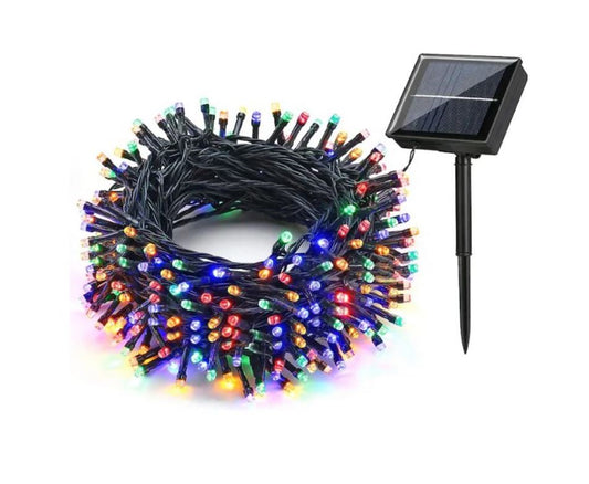 Instalație Solară de Crăciun 30m, 300 LED-uri Multicolor – Decor Exterior cu Alimentare Solară