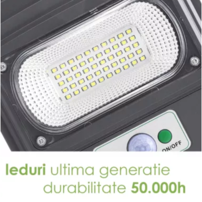 Lampă Solară Stradală 400W cu Senzor de Mișcare – 4 Casete LED, 224 LED-uri, Acumulator 15000 mAh, Iluminare Exterior pentru Curte și Stradă