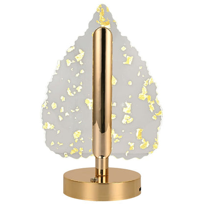 Lampă LED Decorativă în Formă de Frunză, Touch Dimabil, Reîncărcabilă USB, Bază Aurie Premium – 3 Culori de Lumină, Iluminare Ambientală Elegantă