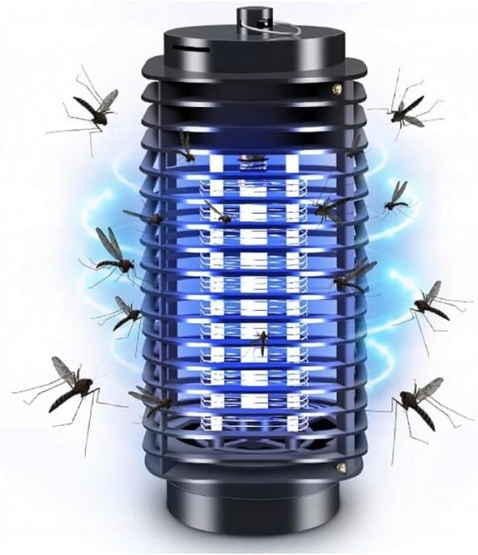 Lampă UV Anti Insecte Tip Felinar 6W – Capcană Electrică 360° pentru Țânțari și Muște, 220V, Interior & Exterior Acoperit, Fără Chimicale, Negru