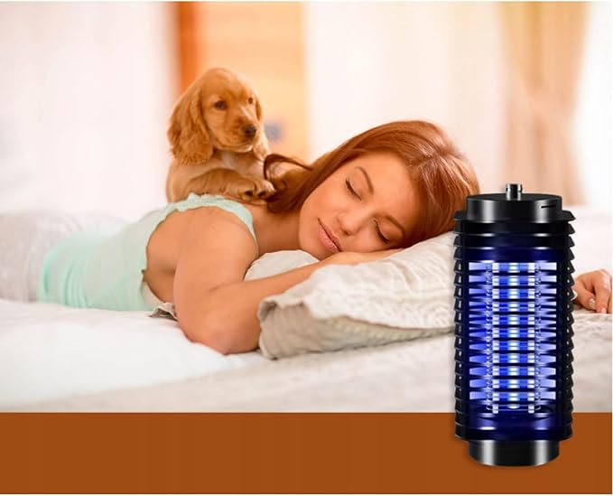 Lampă UV Anti Insecte Tip Felinar 6W – Capcană Electrică 360° pentru Țânțari și Muște, 220V, Interior & Exterior Acoperit, Fără Chimicale, Negru