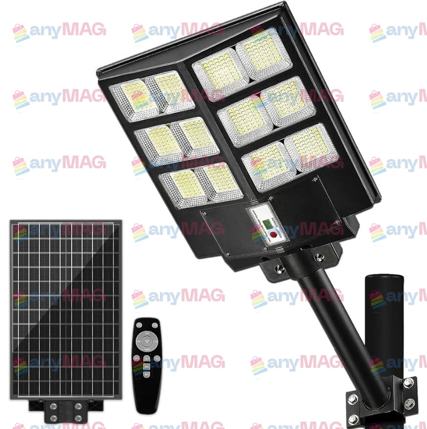 Lampă Solară LED Velora 600W – Corp Iluminat cu Panou Fotovoltaic, Suport și Telecomandă