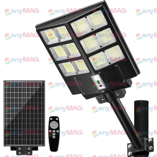 Lampă Solară LED Velora 600W – Corp Iluminat cu Panou Fotovoltaic, Suport și Telecomandă