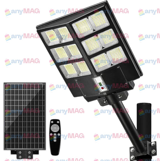 Lampă Solară LED Velora 600W – Corp Iluminat cu Panou Fotovoltaic, Suport și Telecomandă