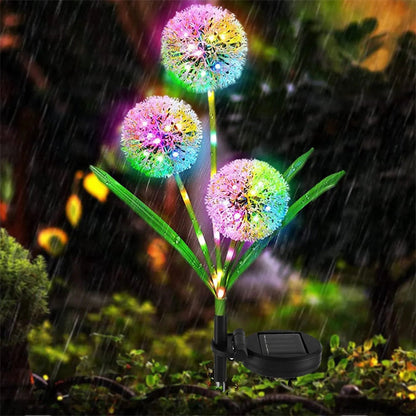 Set 2 Lămpi Solare LED Floare Papadie – Iluminare Multicoloră pentru Grădină, Terasă sau Curte, Rezistente la Intemperii