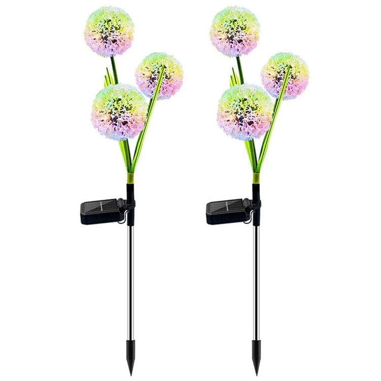 Set 2 Lămpi Solare LED Floare Papadie – Iluminare Multicoloră pentru Grădină, Terasă sau Curte, Rezistente la Intemperii