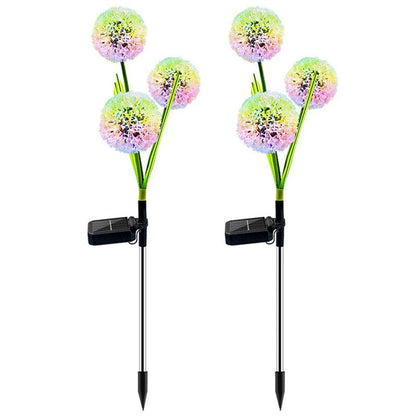 Set 2 Lămpi Solare LED Floare Papadie – Iluminare Multicoloră pentru Grădină, Terasă sau Curte, Rezistente la Intemperii