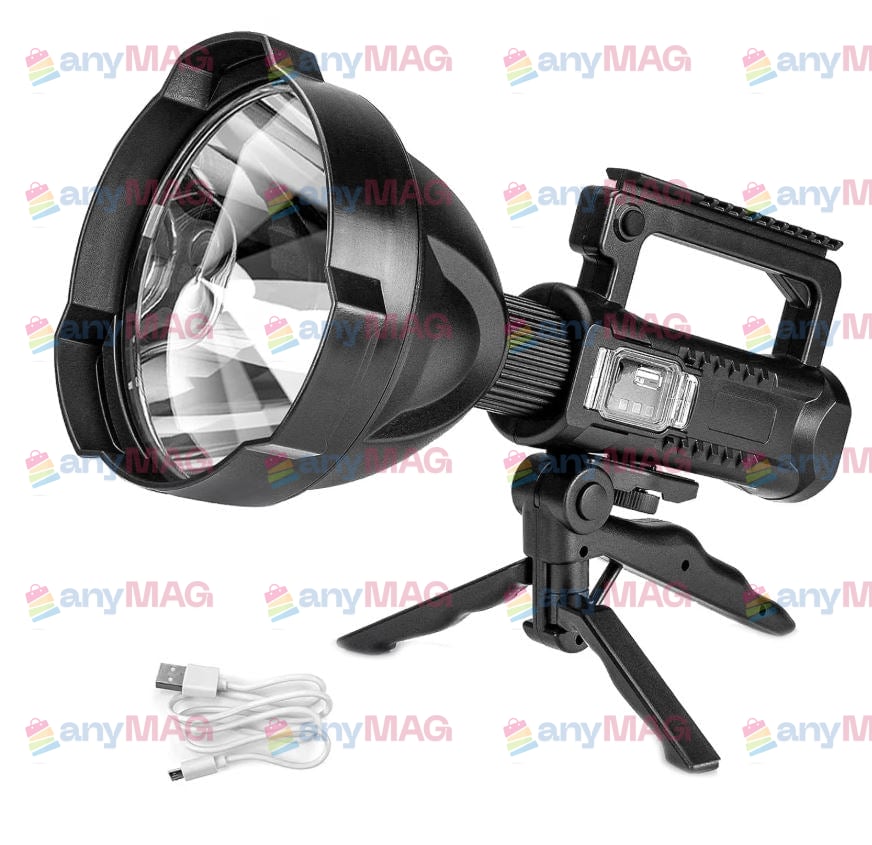 Lanternă LED Profesională Multifuncțională cu Trepied, 1200 Lumeni, 4 Moduri de Iluminare, Funcție Powerbank și Indicator Baterie – Impermeabilă, Rezistentă la Șocuri, pentru Pescuit, Camping și Drumeții, Culoare Neagră