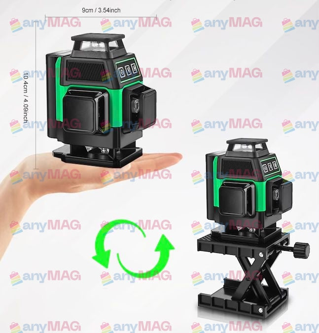 Nivel Laser 4D Profesional – 16 Linii, Auto-Nivelare, USB, 2 Baterii, Suport Ajustabil 1.2 m