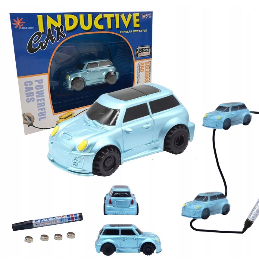 Mașinuță Magic Vroom care Urmează Linia Desenată –Jucărie Interactivă cu Senzor Optic, Marker Inclus, Set Creativ pentru Copii, Culori Vibrante