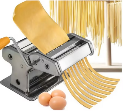 Mașină Manuală pentru Paste și Tăiței, Inox, 7 Funcții, Rola Reglabilă, 19x13 cm