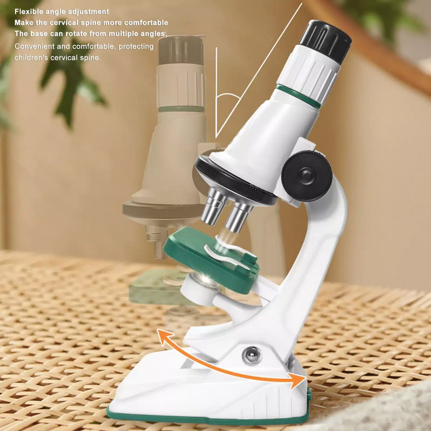 Microscop Copii 200x–1200x cu 10 Accesorii – Set Educațional Explorare Științifică