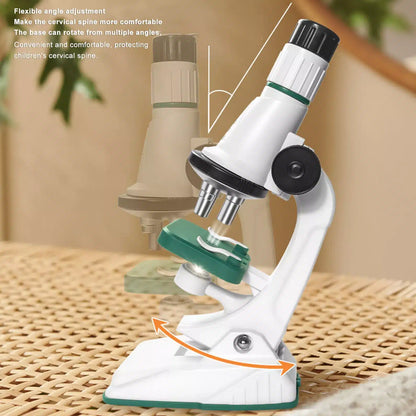 Microscop Copii 200x–1200x cu 10 Accesorii – Set Educațional Explorare Științifică