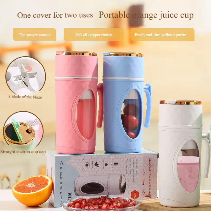 Blender Portabil Smoothie cu Display Digital, 500ml, USB Reincarcabil, Lame Inox, Mini Mixer pentru Sucuri Naturale si Shake-uri On-the-Go