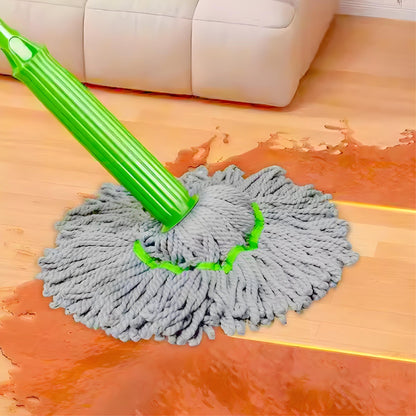 Mop cu Stoarcere Rapidă și Rotire 360° cu Microfibră Super Absorbantă, Design Ergonomic, Sistem de Stoarcere Automată Fără Mâini, Cap Reutilizabil și