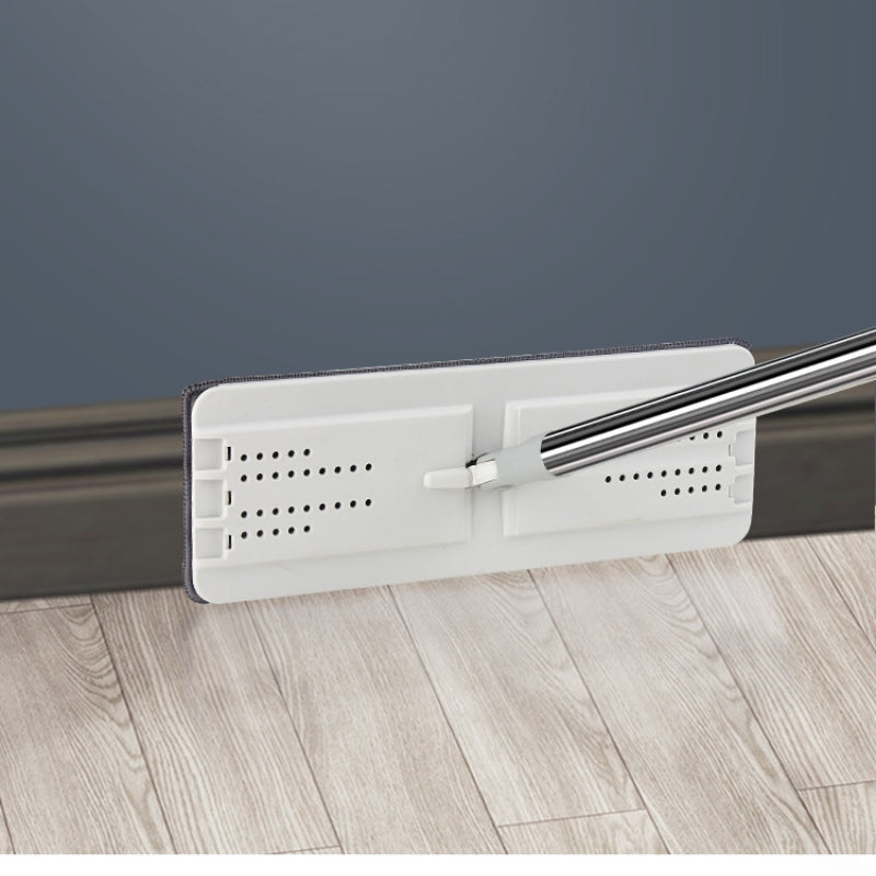 Mop profesional cu găleată 2 compartimente (spălare + uscare), sistem stoarcere automată + 2 rezerve microfibră , mop plat telescopic inox