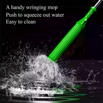 Mop cu Stoarcere Rapidă și Rotire 360° cu Microfibră Super Absorbantă, Design Ergonomic, Sistem de Stoarcere Automată Fără Mâini, Cap Reutilizabil și