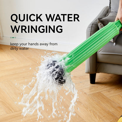 Mop cu Stoarcere Rapidă și Rotire 360° cu Microfibră Super Absorbantă, Design Ergonomic, Sistem de Stoarcere Automată Fără Mâini, Cap Reutilizabil și