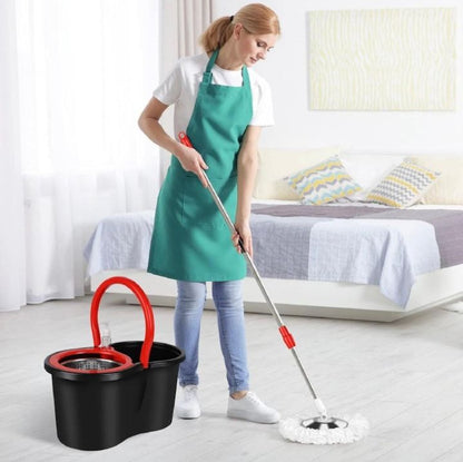 SUPER Mop Rotativ cu Găleată, Mâner Inox + 5 Rezerve CADOU